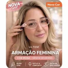 Armação Óculos Feminino Moderno Lançamento Design Elegante