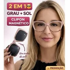 Óculos Clipon Feminino 2 em 1 Grau+ Solar Polarizado - Armação Moderna Envio rápido
