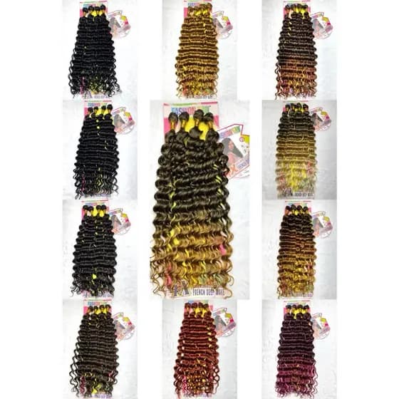 Cabelo Orgânico Cacheado Ondulado 70cm 4 Telas/pacote 150g FRENCH DEEP WAVE HAIR FASHION YOU