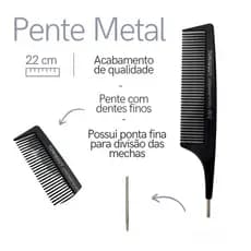 Pente Com Dentes Finos Para Repartição De Mechas - Auxilia Na Colocação