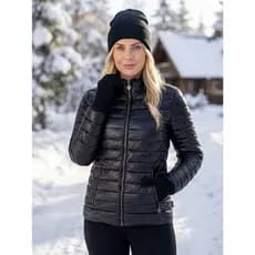 Kit Inverno Jaqueta Puffer Bobojaco + Touca + Luva  Feminina Acinturada Inverno - Plus Size