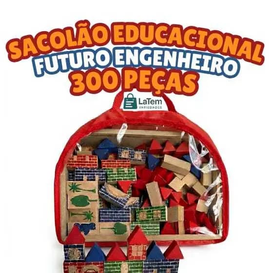 Brinquedos Blocos de Montar Sacolão Engenheiro Castelinho