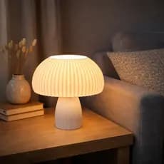Abajur Luminária de Mesa Cogumelo Cabeceira Mush Design Moderno Minimalista Quarto Sala Escritório