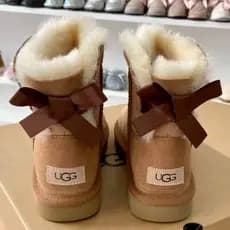 Botas de Neve de Tira Única, Femininas, com Forro Integrado de Pele de Carneiro