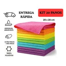Kit Limpeza Inteligente - Panos Microfibra 100% Poliéster Economize na Limpeza Durável