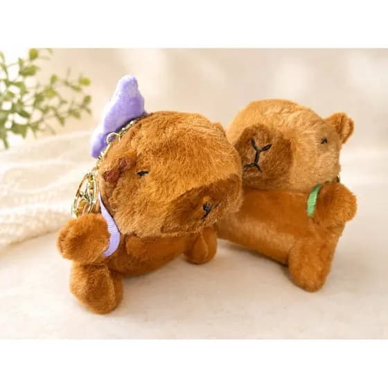 Chaveiro Capivara de Pelúcia Super Fofa – Presente de Aniversário e Acessório para Mochilas Sortidos