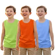Kit 5 Regatas Infantil Masculina Lisas 100% Algodão Menino 2 à 8 Anos