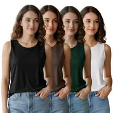 Kit 3 Blusinhas Regata Feminina Duplo Básica Confortável