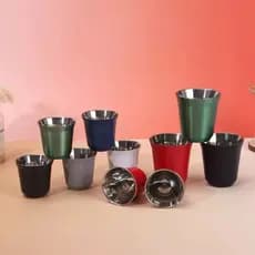 Copo Térmico Aço Inoxidável 80ml -2 Mini Pequeno Sem Tampa Café/uísque Água Qualidade premium cores chamativas