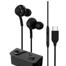 Fone De Ouvido  Estéreo Hear phones Com Fio Preto Conector Entrada Tipo C