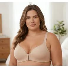 Sutiã Feminino Fecho Frontal Alta Sustentação Push Up Sem Aro Confortável Ajustável