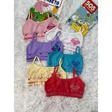 Amo&Tiamo Kit 3 Top Sutiã Com Regulagem Esportivo Confortável Para Criança Moçalililili