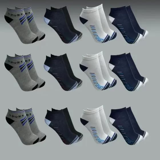 Kit 12 Pares Meias Masculina Soquete Estampadas Tam 40/46lililili