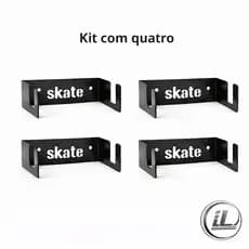Kit 4 Suportes Organizador em Aço de pendurar Skate Longboard Reforçado