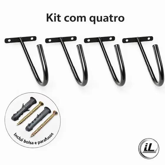 Kit 4 Suportes gancho de bicicleta bike parede ou teto.