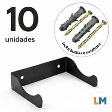 10 x Suporte para Vinho Adega Vertical Industrial Parede Preto