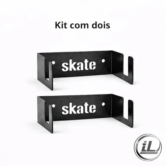 Kit 2 Suportes Organizador em Aço de pendurar Skate Longboard Reforçado