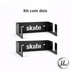 Kit 2 Suportes Organizador em Aço de pendurar Skate Longboard Reforçado