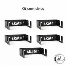Kit 5 Suportes Organizador em Aço de pendurar Skate Longboard Reforçado