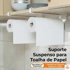 Porta Papel Toalha Filme Suporte em Inox Para Encaixe Cozinha