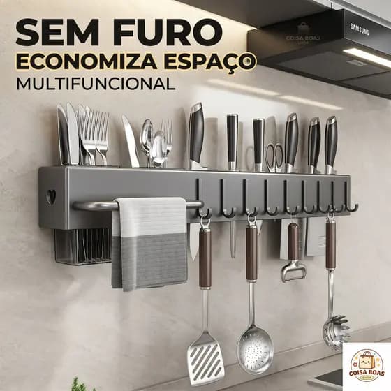 Prateleira Organizadora Multiuso Cozinha Moderna Porta Tempero e Utensílios