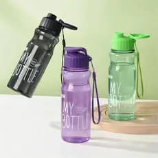 Kit 3 Garrafas Squeeze 650ml Bpa Free Com Alça Academia