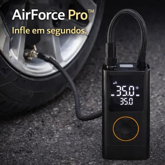 Bomba de Ar Digital Portátil Recarregável | Inflador Elétrico Alta Pressão com Tela para Carro, Bike