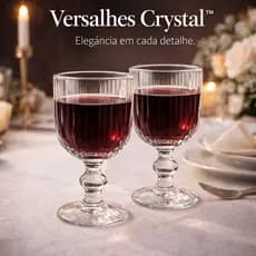 Conjunto 6 Taças de Vidro 260ml Elegantes para Vinho, Água e Drinks | Taças Versalhes Premium