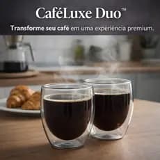 Conjunto Copos Vidro Dupla Parede Térmico 250ml Design Moderno Resistente