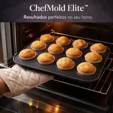 Forma Cupcake 12 Cavidades Antiaderente Aço Carbono | Forma para Cupcake e Pão de Queijo Resistente