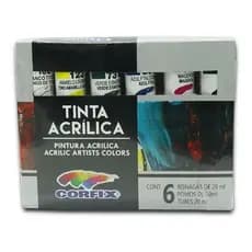 Estojo De Tinta Acrilica 06 Cores Corfix 80021