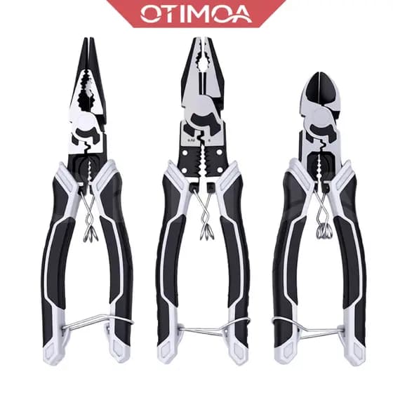 OTIMOA Multifuncional Wire Stripper para Eletricista, Alicates, Cr-V, Ferramenta de Crimpagem, Corte Descascador de fio