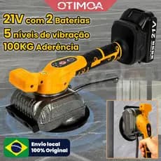OTIMOA Máquina Assentar Profissional Piso Porcelanato Ventosa Vibração 100Kg 5 Marchas 2 Baterias 21V