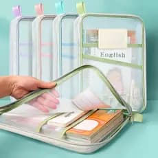 Organizador De Arquivos Portátil De Grande Capacidade A4 Arquivo Multi Camada Malha Bolsa