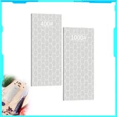 2 Kits de pedra de amolar de diamante, apontador de painel de favo de mel, cascalho 400/1000
