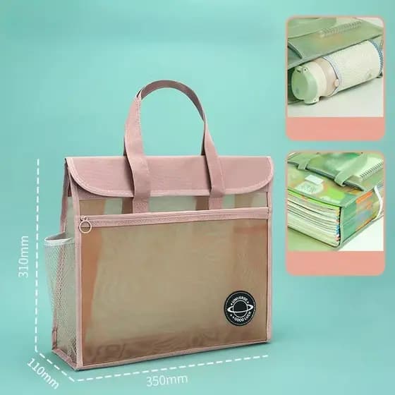 Saco De Arquivo Extra Grosso , Bolsa De Camada Dupla , Armazenamento De Malha Transparente