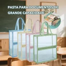 Saco De Armazenamento De Arquivo De PVC Transparente Organizador De Documentos Portátil Com Divisórias Alça Leve Para T