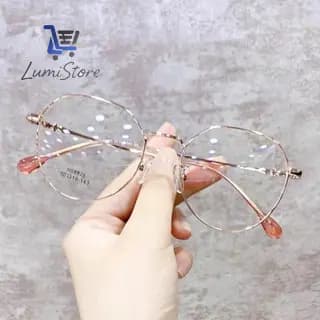 Oculos De Metal Anti Luz Azul Armacao Redonda Poligonal Retro Oculos Para Computador Feminino