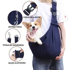 Mochila De Transporte Para Animais De Estimação – Bolsa Tipo Estilingue Portátil Cães E Gatos Com Alça Ajustável