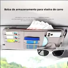 1 Unidade De Clipe De Armazenamento Universal Para Viseira Solar Multifuncional De Couro De Carro E Óculos