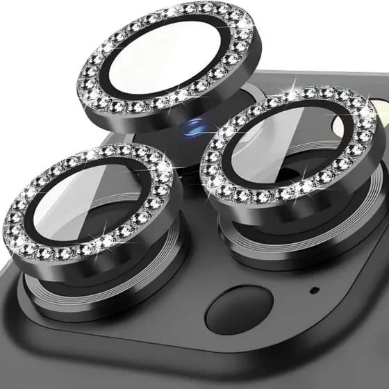 Filme De Lente De Diamante Para iPhone 11 12 13 14 151617Pro Max Mini Metal Ring Camera Protection Anti Scratch HD Pelíc