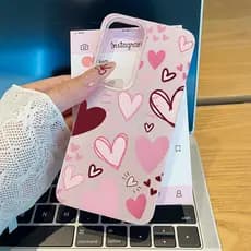 Coração Rosa Capinha Capa Para Samsung Galaxy A03 A05 A15 A16 A17 A34 A36 A56 S20 S21 S23 S34 S25 S26 FE ULTRA Glitter C