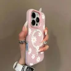 Capa Magnética Capinha Anti-impacto Para IPhone 11 12 13 14 15 16 Normal Pro Max Flores Frescas Caso De Telefone