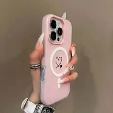 Capa Magnética Oca De Gelatina De Coração Capinha Anti-impacto Para IPhone 11 12 13 14 15 16 Normal Pro Max De Telefone