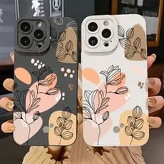 Capinha Capa Retro Folhas Para Silicone Anti-impacto IPhone 7 8 X Xs XR 11 12 13 14 15 16 17 Ar Plus Pro Max Caso Normal