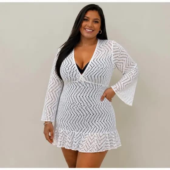 Saida de praia plus size feminina soltinha fresquinha confortavel elegante GG G1 G2 G3 ate 54