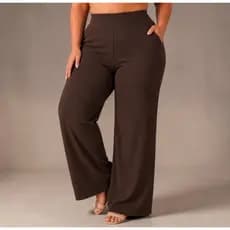 Calça Feminina Plus Size Soltinha Zero Transparência Moda Atual 44 ao 54