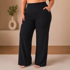 Calça Pantalona Plus Size Feminina Social Casual Soltinha 44 ao 54