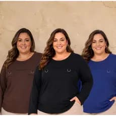 Blusa Feminina Inverno Tecido Lanzinha Quentinha Soltinha GG ao 54