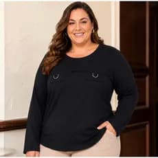 Blusa Plus Size Feminina de Frio Manga Longa Lanzinha GG G1 G2 G3 até 54